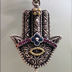 SOLD. Barbara Bixby Sterling 18k Retired Hamsa